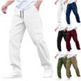 thumbnail image 1 of Lenago Pants for Men Spring/Summer Mens Work Pants Casual Daily Outdoor Beach Lightweight Breathable Pants Cargo Pants for Men, 1 of 7