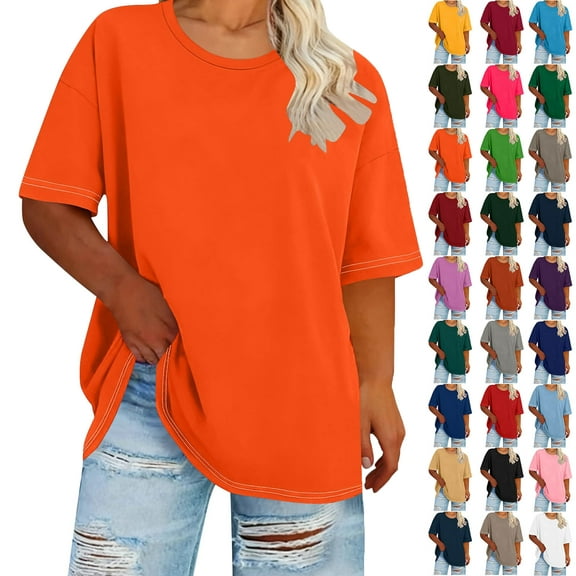 Lenago Plus Size Blouse for Women Short Sleeve Fashion Casual Solid Color Printing Lace Round Neck Blouses for Women Pleated Tunic Tops Dressy Casual Summer Shirts