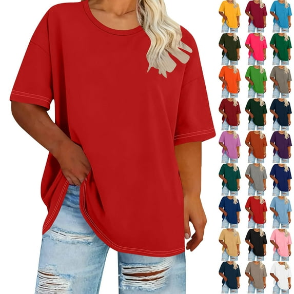 Lenago Plus Size Blouse for Women Short Sleeve Fashion Casual Solid Color Printing Lace Round Neck Blouses for Women Pleated Tunic Tops Dressy Casual Summer Shirts