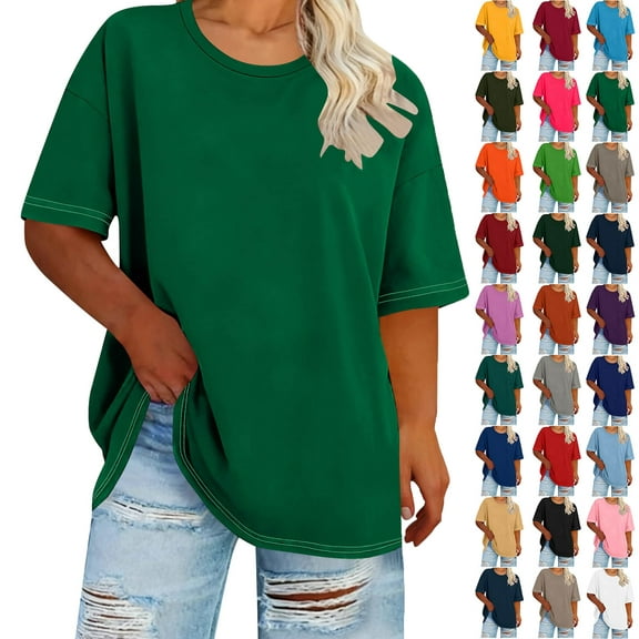 Lenago Plus Size Blouse for Women Short Sleeve Fashion Casual Solid Color Printing Lace Round Neck Blouses for Women Pleated Tunic Tops Dressy Casual Summer Shirts