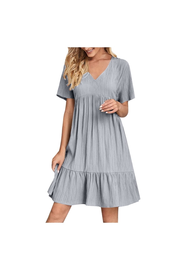 Plus Size Dresses for Women Plus Size Fashion Short Sleeve Peinted Casual Dress Beach Party Dresses XL-5XL