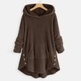 thumbnail image 1 of Lenago Plus Size Hoodies for Women Fashion Button V-Neck Pullover Tops Long Sleeve Hooded Blouse Sweatshirt Pullovers Top, 1 of 4