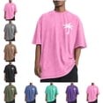 thumbnail image 1 of Lenago Plus Size Mens Tops Short Sleeve Clothes Crew Neck Summer Solid Color Casual Sports Washed Distressed Mens Shirts Loose T Shirts It's Suitable for Sports Fields Parties Shopping Daily Life Etc, 1 of 6