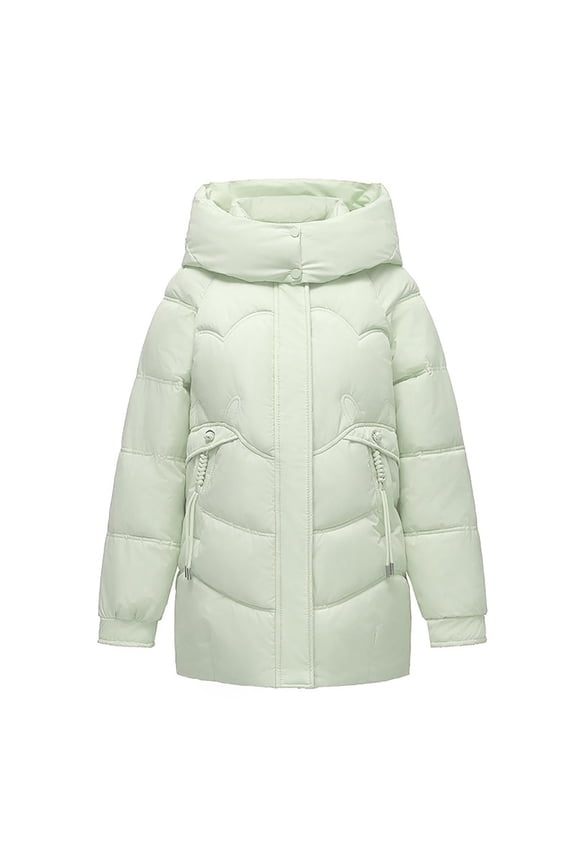 Lenago Plus Size Quilted Jackets for Women Casual Colored Long-Sleeved Hooded Jacket Packable Puffer Jacket(Green 3XL)