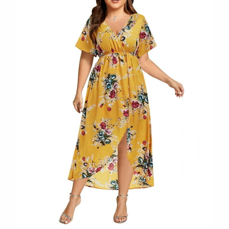 2022 Summer Floral Print Chiffon 3/4 Sleeve Casual Boho Maxi Dress 2022 Summer Floral Print Chiffon 3/4 Sleeve Casual Boho Maxi Dress