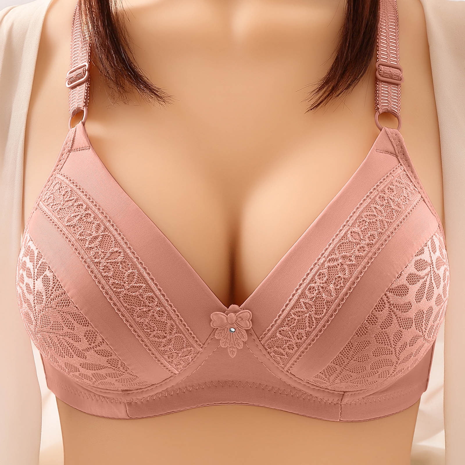 Lenago Push up Bras for Women Embroidered Glossy Comfortable
