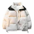 thumbnail image 1 of Lenago Quilted Jackets For Men With High Collar No Hoods Winter Parka Jackets Fleece Lining Thermal Winter Fashion Outerwear Comfortable Cozy Outerwear Thicken Puffer Jackets, 1 of 3