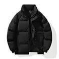 thumbnail image 1 of Lenago Quilted Jackets For Men With High Collar No Hoods Winter Parka Jackets Fleece Lining Thermal Winter Fashion Outerwear Comfortable Cozy Outerwear Thicken Puffer Jackets, 1 of 7