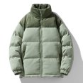 thumbnail image 1 of Lenago Quilted Jackets For Men With High Collar No Hoods Winter Parka Jackets Fleece Lining Thermal Winter Fashion Outerwear Comfortable Cozy Outerwear Thicken Puffer Jackets, 1 of 4