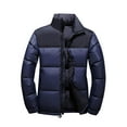 thumbnail image 1 of Lenago Quilted Jackets For Men With High Collar No Hoods Winter Parka Jackets Fleece Lining Thermal Winter Fashion Outerwear Comfortable Cozy Outerwear Thicken Puffer Jackets, 1 of 5