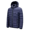 thumbnail image 1 of Lenago Quilted Jackets For Men Hooded Lightweight Packable Puffer Winter Jacket Warm Thermal Solid Insulated Puffy Coat For Snow Ski Hiking Travel Winter Fashion Outerwear, 1 of 9
