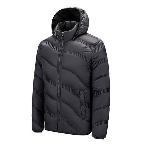 Lenago Quilted Jackets For Men Hooded Lightweight Packable Puffer Winter Jacket Warm Thermal Solid Insulated Puffy Coat For Snow Ski Hiking Travel Winter Fashion Outerwear
