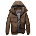 thumbnail image 1 of Lenago Quilted Jackets For Men Hooded Lightweight Packable Puffer Winter Jacket Warm Thermal Solid Insulated Puffy Coat For Snow Ski Hiking Travel Winter Fashion Outerwear, 1 of 5