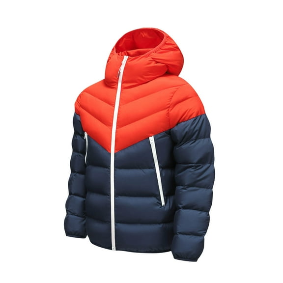 Lenago Quilted Jackets For Men With Hoods Solid Color Long Sleeve Jackets With High Collar Warm Thermal Coat Casual Winter Autumn Fashion Puffer Padded Outerwear