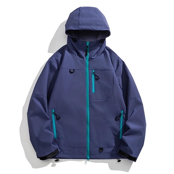 Lenago Quilted Jackets For Men With Hoods Solid Color Long Sleeve Jackets With High Collar Warm Thermal Coat Casual Winter Autumn Fashion Puffer Padded Outerwear