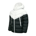 thumbnail image 1 of Lenago Quilted Jackets For Men With Hoods Solid Color Long Sleeve Jackets With High Collar Warm Thermal Coat Casual Winter Autumn Fashion Puffer Padded Outerwear, 1 of 3