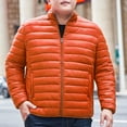 thumbnail image 1 of Lenago Quilted Jackets For Men Winter Lightweight Men'S Thermal Jackets Solid Color Crew Neck Full Zipped Warm Coat Water-Resistant Packable Puffer Jacket Plus Size Available, 1 of 9
