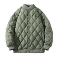 thumbnail image 1 of Lenago Quilted Jackets For Men Winter Lightweight Men'S Thermal Jackets Solid Color Crew Neck Full Zipped Warm Coat Water-Resistant Packable Puffer Jacket Plus Size Available, 1 of 8