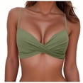 thumbnail image 1 of Lenago Ruffled Bikini Top for Women Quick-Dry Padded Swim Top Lace-Up Front Supportive Swim Top High Support Swimwear Plus Size Summer Vacation Beach Fashion, 1 of 5