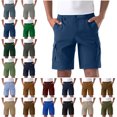 thumbnail image 1 of Lenago Shorts Womens Shorts,Mens Shorts,Unisex Solid Color Pocket Button Zipper Casual Sport Shorts Pants Unisex Cargo Shorts Outdoors Straight-Leg Knee-Length Shorts,Size S-3XL, 1 of 6