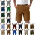 thumbnail image 1 of Lenago Shorts Womens Shorts,Mens Shorts,Unisex Solid Color Pocket Button Zipper Casual Sport Shorts Pants Unisex Cargo Shorts Outdoors Straight-Leg Knee-Length Shorts,Size S-3XL, 1 of 6