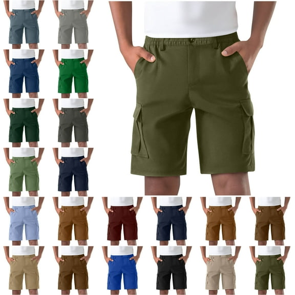 Lenago Shorts Womens Shorts,Mens Shorts,Unisex Solid Color Pocket Button Zipper Casual Sport Shorts Pants Unisex Cargo Shorts Outdoors Straight-Leg Knee-Length Shorts,Size S-3XL