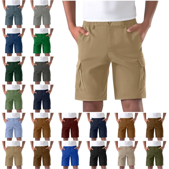 Lenago Shorts Womens Shorts,Mens Shorts,Unisex Solid Color Pocket Button Zipper Casual Sport Shorts Pants Unisex Cargo Shorts Outdoors Straight-Leg Knee-Length Shorts,Size S-3XL