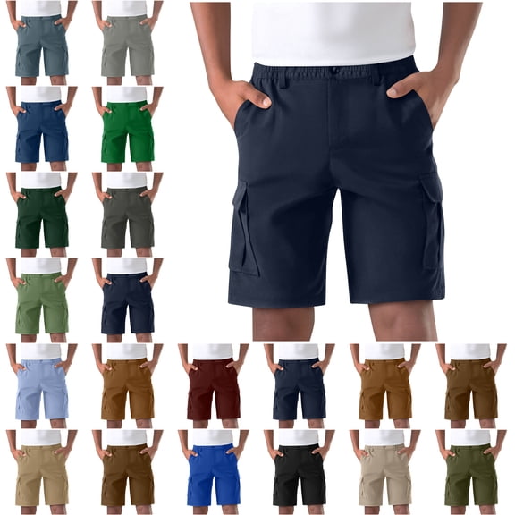 Lenago Shorts Womens Shorts,Mens Shorts,Unisex Solid Color Pocket Button Zipper Casual Sport Shorts Pants Unisex Cargo Shorts Outdoors Straight-Leg Knee-Length Shorts,Size S-3XL