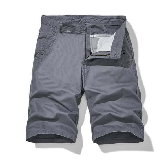 Lenago Solid Cargo Shorts for Men Functional Pockets Elastic Waist Mens Cargo Short Pants Comfortable Summer Shorts Golf Workout Office Wear Simple Basic Essentials