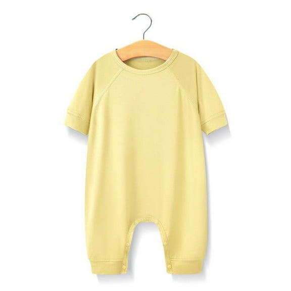 Lenago Summer Clothing Baby Medium Sleeve Seven Quarter Sleeve Onesie Baby Solid Color Crawling Suit
