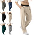 thumbnail image 1 of Lenago Sweatpants Plus Size Women,Unisex,Men with Pockets Man's Pants Solid Color Straight Leg Pants Casual Comfy All Year Round Elastic Waist Pockets Suit Pants,Size S-2XL, 1 of 8