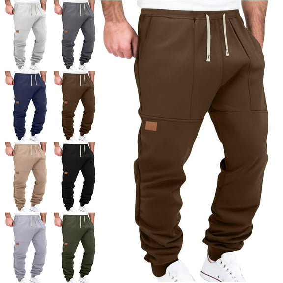 Lenago Sweatpants Plus Size Women,Unisex,Men with Pockets Stretch Ankle Pants Men's Pants Solid Color Drawstring Elastic Waist Pocket Pocket Pants Casual Outdoor Running Jogger Pants,Size S-2XL