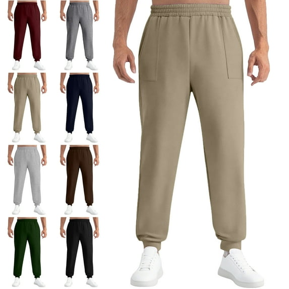 Lenago Sweatpants Plus Size Women,Unisex,Men with Pockets Stretch Ankle Pants Men's Pants Solid Color Drawstring Elastic Waist Pocket Pocket Pants Casual Outdoor Running Jogger Pants,Size S-3XL