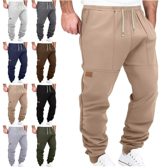 Lenago Sweatpants Plus Size Women,Unisex,Men with Pockets Stretch Ankle Pants Men's Pants Solid Color Drawstring Elastic Waist Pocket Pocket Pants Casual Outdoor Running Jogger Pants,Size S-2XL