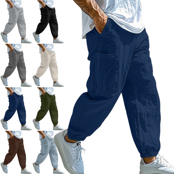 Lenago Sweatpants Plus Size Women,Unisex,Men with Pockets Stretch Ankle Pants Men's Pants Solid Color Drawstring Elastic Waist Pocket Pocket Pants Casual Outdoor Running Jogger Pants,Size S-3XL