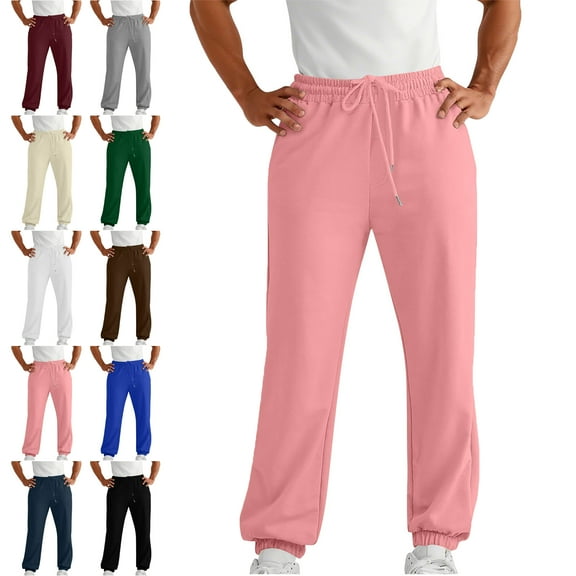 Lenago Sweatpants Plus Size Women,Unisex,Men's Pants Sport With Pocket Elastic Waist Drawstring Solid Color Outdoor Running Jogger Pants Workout Casual Sweatpants for Men,Size S-3XL