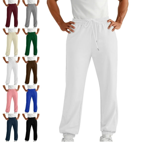 Lenago Sweatpants Plus Size Women,Unisex,Men's Pants Sport With Pocket Elastic Waist Drawstring Solid Color Outdoor Running Jogger Pants Workout Casual Sweatpants for Men,Size S-3XL
