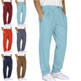thumbnail image 1 of Lenago Sweatpants Plus Size for Women,Unisex,Mens Pants with Pockets Solid Color Elastic Waist Drawstring Workout Straight Leg Pants Outdoor Sports Pants Metrosexual Pants,Size S-3XL, 1 of 7