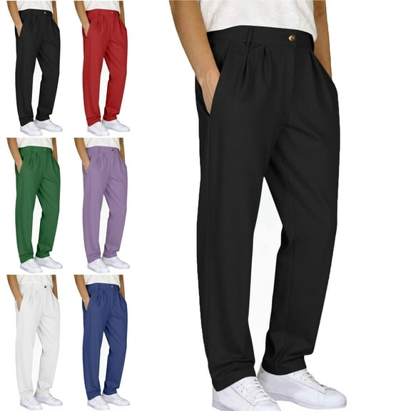 Lenago Sweatpants Plus Size for Women,Unisex,Mens Pants with Pockets Solid Color Elastic Waist Drawstring Workout Straight Leg Pants Outdoor Sports Pants Metrosexual Pants,Size S-3XL