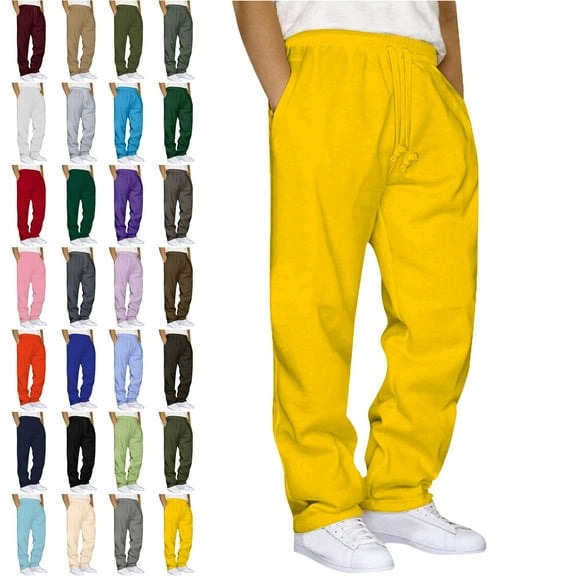 Lenago Sweatpants Plus Size for Women,Unisex,Mens Pants with Pockets Solid Color Elastic Waist Drawstring Workout Straight Leg Pants Outdoor Sports Pants Metrosexual Pants,Size 4XL-5XL