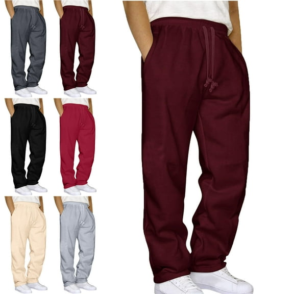 Lenago Sweatpants Plus Size for Women,Unisex,Mens Pants with Pockets Solid Color Elastic Waist Drawstring Workout Straight Leg Pants Outdoor Sports Pants Metrosexual Pants,Size S-3XL