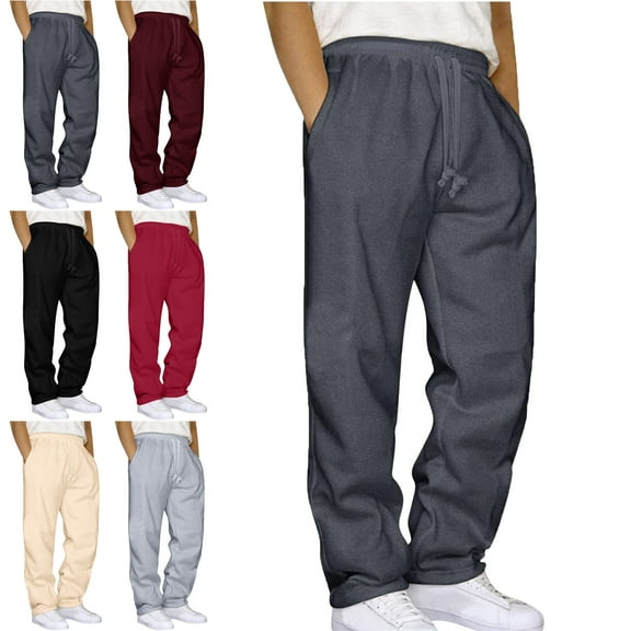 Lenago Sweatpants Plus Size for Women,Unisex,Mens Pants with Pockets Solid Color Elastic Waist Drawstring Workout Straight Leg Pants Outdoor Sports Pants Metrosexual Pants,Size S-3XL