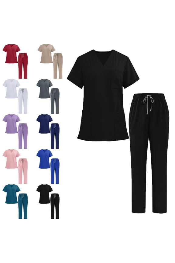 Sweatpants Set Plus Size Women,Unisex,Mens Pants Blouse Solid Color Long Sleeved Pants Set Casual Sport Tai Chi Suit,Meditation Suit,Home wear Button Stand Up Collar Shirt Set,Size XS-2XL