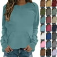 thumbnail image 1 of Lenago Sweatshirts for Women Plus Size Long Sleeve Shirts Crewneck Tops Pullover Blouse Oversized Pullover Womens Hoodies Sweatshirts Tunic Tops Lightweight Pullover Sweatshirts With Pockets, 1 of 1