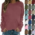 thumbnail image 1 of Lenago Sweatshirts for Women Plus Size Long Sleeve Shirts Crewneck Tops Pullover Blouse Oversized Pullover Womens Hoodies Sweatshirts Tunic Tops Lightweight Pullover Sweatshirts With Pockets, 1 of 1