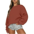thumbnail image 1 of Lenago Sweatshirts for Women Fashion Casual Long Sleeve Round Neck Ladies Loose Sweatshirt Tops Blouse Fall Winter Outfits Clothes, 1 of 6