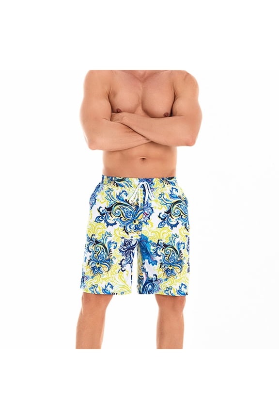 Swim Trunks Men's Parent-child Large Size Swimming Trunks Pleated Waist Father And Son Boys' Beach Trunks Up to 50% off Clearance