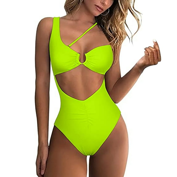 Lenago Swimsuit for Women Sexy Leopard Hollow Out Siamese Swimsuits Bikini Print Beachwear Set