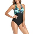 thumbnail image 1 of Lenago Swimsuit for Women V Neck One Piece Fashion Sexy Jumpsuit Bikini Elegant Ladies Cover Belly Conservative Swimsuit, 1 of 7