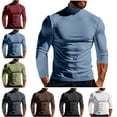 thumbnail image 1 of Lenago T Shirts Size S-5XL,Men's Workout Shirts Mens T Shirt Short Sleeve Basic Mock Turtleneck Slim Fit Undershirt Pullover Thermal Solid Color Tops Tight Shirts Muscle Gym T Shirt For Men, 1 of 9